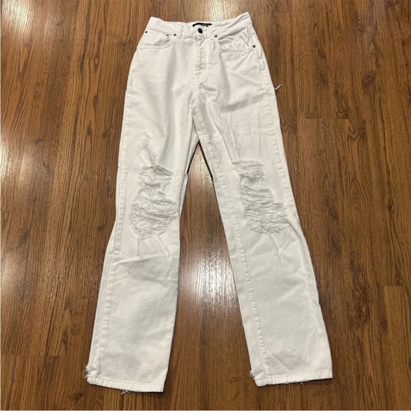 Retrofete White Distressed Jeans - Picture 1 of 5